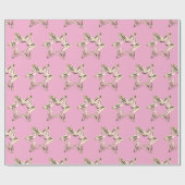 Elegantes Golden Stars Muster Rosa Weihnachten Geschenkpapier (Flach)