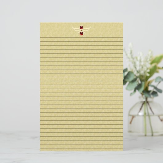 Elegantes Golden Stationery mit optionalen Linien Briefpapier (Stehend Vorderseite)