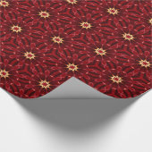 Elegantes Golden Sternexplosion Deep Red Wrapping Geschenkpapier (Ecke)