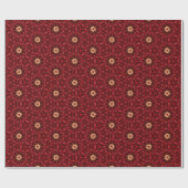 Elegantes Golden Sternexplosion Deep Red Wrapping Geschenkpapier (Flach)