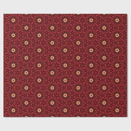 Elegantes Golden Sternexplosion Deep Red Wrapping  Geschenkpapier (Flach)