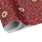 Elegantes Golden Sternexplosion Deep Red Wrapping Geschenkpapier (Rolleneckpunkt)