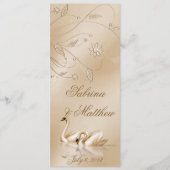 Elegantes Golden Swans Formal Wedding Program Gebe Programm (Vorderseite)