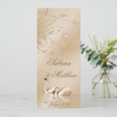 Elegantes Golden Swans Formal Wedding Program Gebe Programm (Stehend Vorderseite)