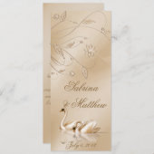 Elegantes Golden Swans Formal Wedding Program Gebe Programm (Vorne/Hinten)