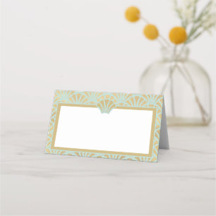 Elegantes Golden Turquoise Platzkarte
