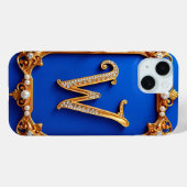 Elegantes Golden W Monogramm mit Perlen dekoriert Case-Mate iPhone Hülle (Rückseite (Horizontal))