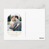 Elegantes Golden Wisps-Foto Hochzeit Sichern Sie d Postkarte (Rückseite)