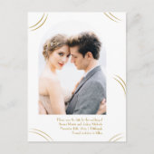 Elegantes Golden Wisps-Foto Hochzeit Sichern Sie d Postkarte (Vorderseite)