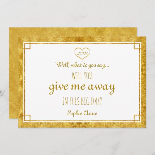 Elegantes Goldenen Foil Herz gibt es für mich (Vorne/Hinten)