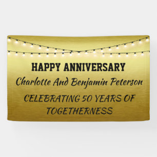Elegantes Goldenes 50. Hochzeitsjubiläum Banner