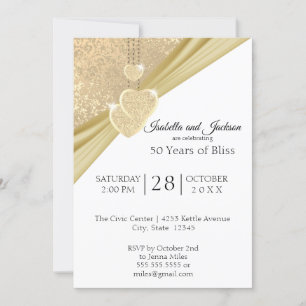 Elegantes Goldenes 50-jähriges Jubiläum Einladung