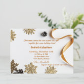 Elegantes goldenes Abendessen Einladung (Stehend Vorderseite)