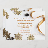 Elegantes goldenes Abendessen Einladung (Vorne/Hinten)