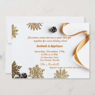 Elegantes goldenes Abendessen Einladung