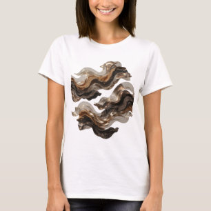 Elegantes goldenes ABSTRAKTES KUNST Motiv T-Shirt