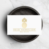 Elegantes Goldenes Ananas-Logo Visitenkarte