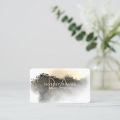 Elegantes goldenes Aquarell Abstrakt Mit Monogramm Visitenkarte (Stehend Vorderseite)