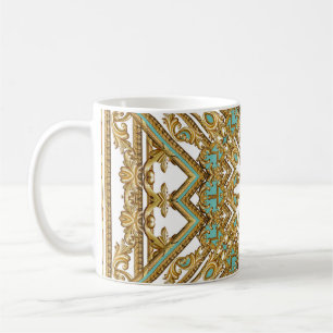 Elegantes goldenes Barock, Zierdesign. Kaffeetasse