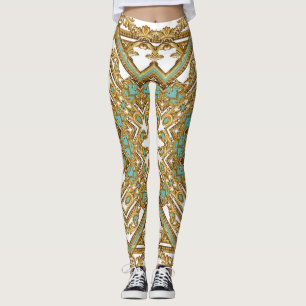 Elegantes goldenes Barock, Zierdesign. Leggings