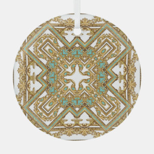 Elegantes goldenes Barock, Zierdesign. Ornament Aus Glas