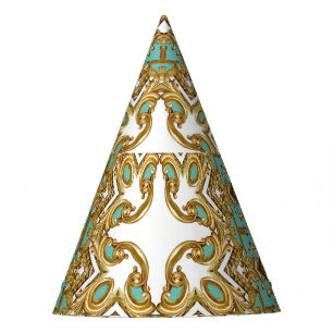 Elegantes goldenes Barock, Zierdesign. Partyhütchen