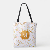 Elegantes goldenes Beerenmuster in Monogramm auf w Tasche (Rückseite)