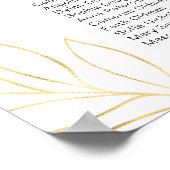 Elegantes goldenes Blattwerk. Seekarte Poster (Ecke)