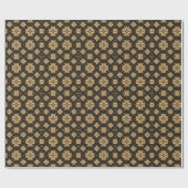 Elegantes goldenes Blume-Muster Geschenkpapier (Flach)