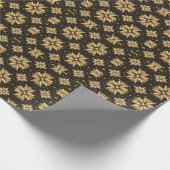 Elegantes goldenes Blume-Muster Geschenkpapier (Ecke)
