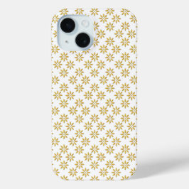 Elegantes goldenes Blume-Muster weiß Case-Mate iPhone Hülle