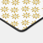Elegantes goldenes Blume-Muster weiß Schreibtischunterlage (Ecke)