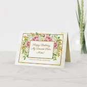 Elegantes goldenes Blumen-Glitter personalisierter Karte (Vorderseite)