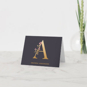 Elegantes goldenes Blumenmonogramm A chic personal