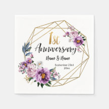 Elegantes goldenes Blumenmotiv zum 1. Hochzeitstag