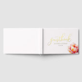 Elegantes Goldenes Blumenmuster Gästebuch (Voll)