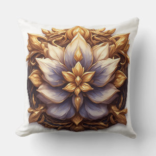 Elegantes goldenes Blumenornament Kissen