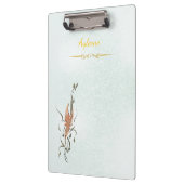 Elegantes Goldenes Blumenranken-Clipboard Klemmbrett (Links)
