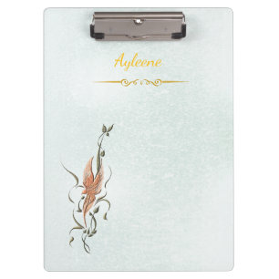 Elegantes Goldenes Blumenranken-Clipboard Klemmbrett