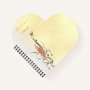 Elegantes Goldenes Blumenvine-Spiral-Fotobuch Notizblock