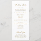 Elegantes goldenes Blumenwappen-Monogramm-Hochzeit Programm (Rückseite)