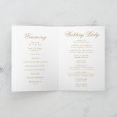 Elegantes goldenes Blumenwappen-Monogramm-Hochzeit Programm (Innenseite)