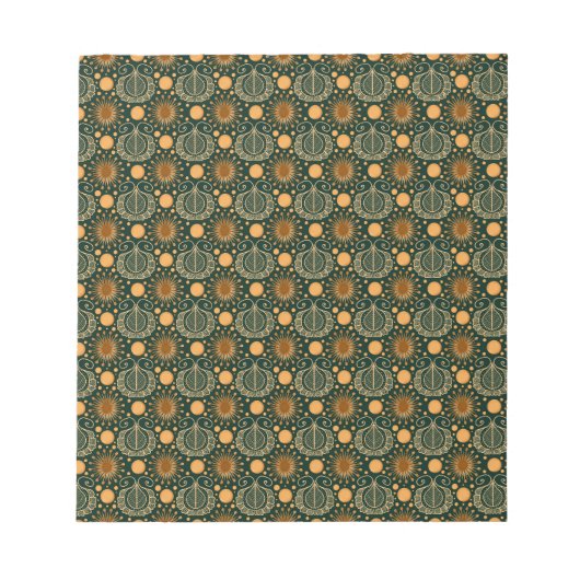 Elegantes goldenes Boho-Ornamentmuster Notizblock (Vorderseite)
