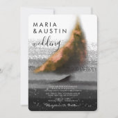 Elegantes Goldenes Boot Schwarz-weiße Wasserfarben Einladung (Vorderseite)