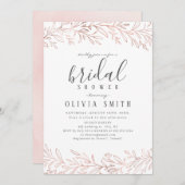 Elegantes goldenes botanisches Brautparty aus verg Einladung (Vorne/Hinten)