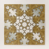 Elegantes Goldenes Dekorationspuzzle Puzzle (Horizontal)