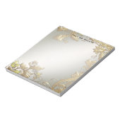 Elegantes goldenes Dekoratives, florales Notepad Notizblock (Rotiert)