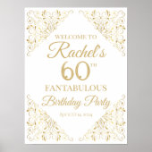 Elegantes goldenes Design Geburtstagsfeier Begrüßu Poster (Vorne)