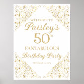 Elegantes goldenes Design Geburtstagsfeier Begrüßu Poster (Vorne)