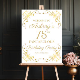 Elegantes goldenes Design Geburtstagsfeier Begrüßu Poster